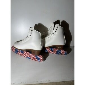 Riedell Figure Skates Womens 3 M White Professional Eclipse Steel Ice USA